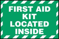 First Aid Kit Inside Sticker , 3.5 "x 5 " - Adhesive Dura Vinyl